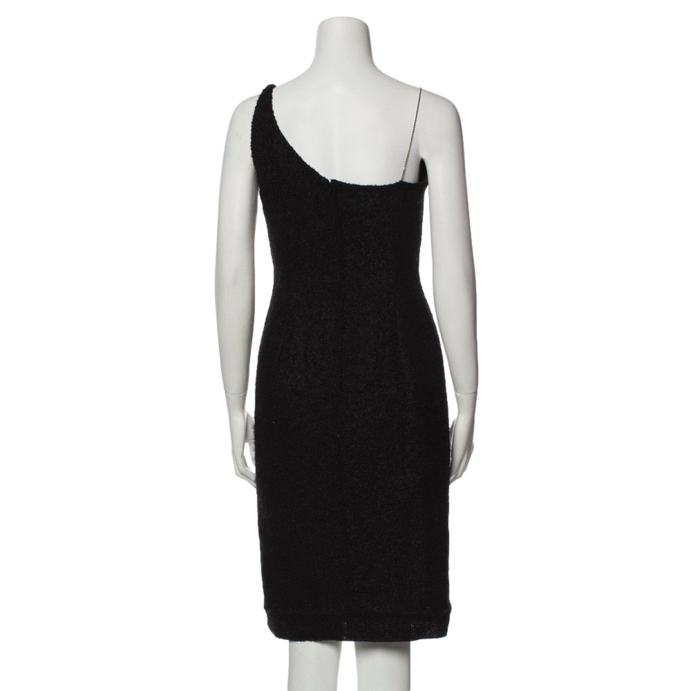 Archival Thierry Mugler Black Wool Boucle and Chain Dress - 1999 Fashion Week - Picture 4 of 12